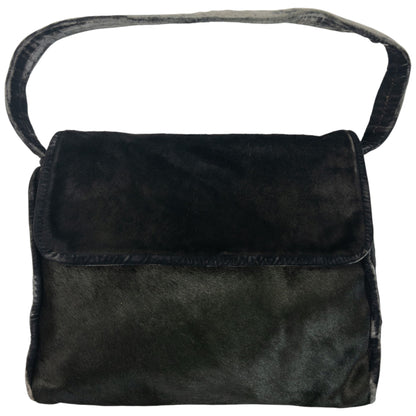 Vintage 90s Giorgio Armani Fur Velour Shoulder Bag