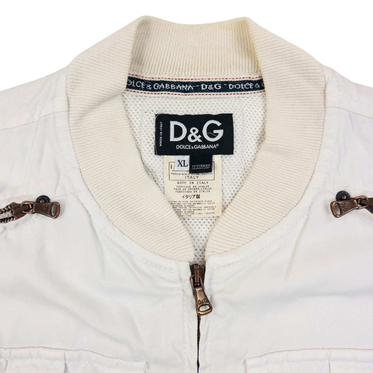 Vintage 2003 Dolce & Gabbana Rebel Label Zip Up Gilet Size M