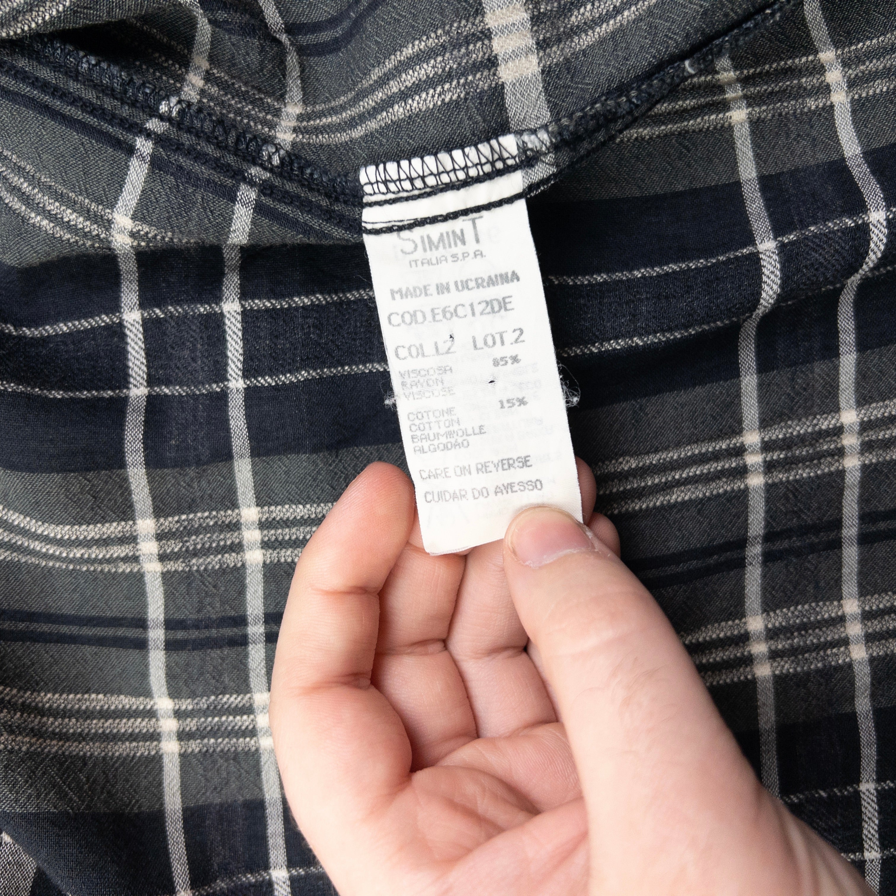 Vintage Armani Jeans Checkered Long Sleeve Button Up Shirt Size M