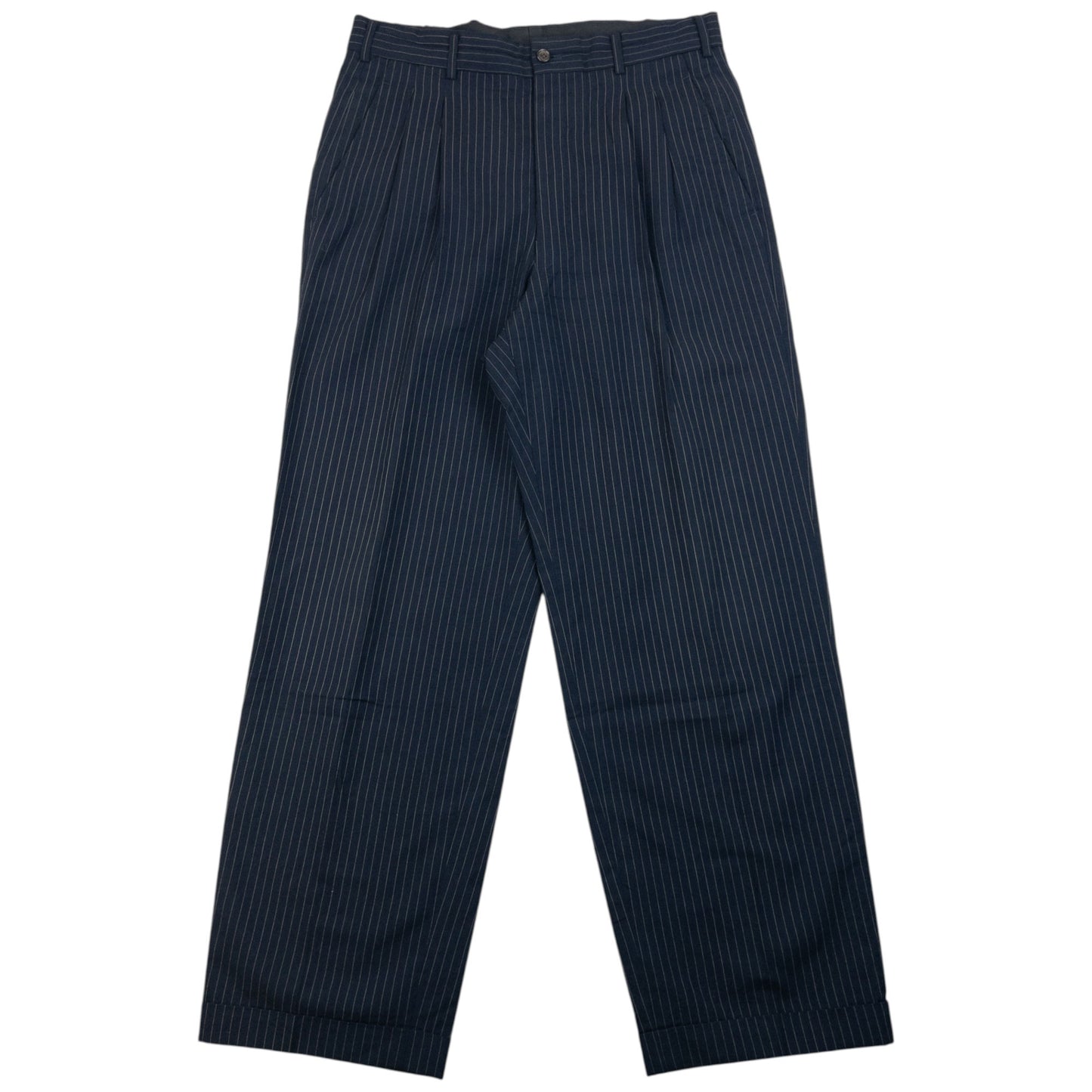 Vintage 90s Comme Des Garçons HOMME Pinstripe Pleated Trousers Size W30