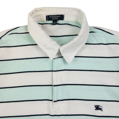 Vintage Burberry Striped Long Sleeve Rugby Polo Shirt Size M