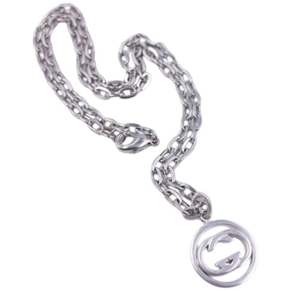 Vintage Gucci Silver Logo Necklace