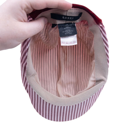Vintage 2000s Gucci Striped Flat Cap Hat Size XL