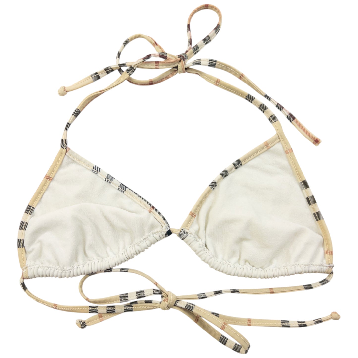 Vintage 2000s Burberry Nova Check Trim Bikini Top Womens Size M
