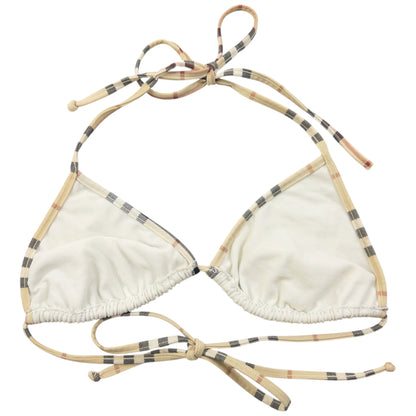 Vintage 2000s Burberry Nova Check Trim Bikini Top Womens Size M