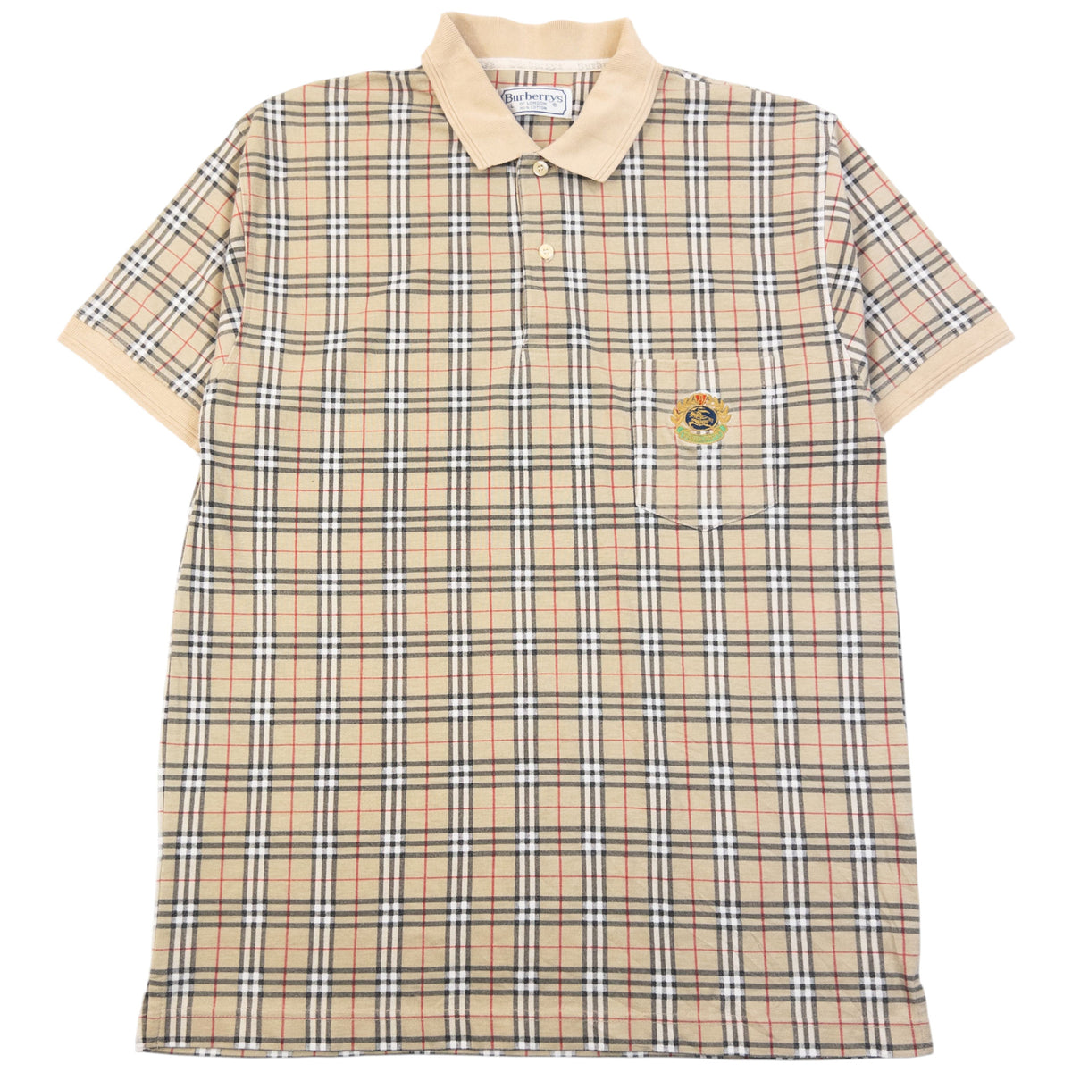 Vintage 90s Burberry Nova Check Polo Shirt Size M