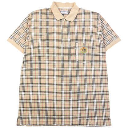 Vintage 90s Burberry Nova Check Polo Shirt Size M