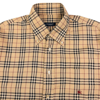 Vintage Burberry Nova Check Long Sleeve Button Up Shirt Size