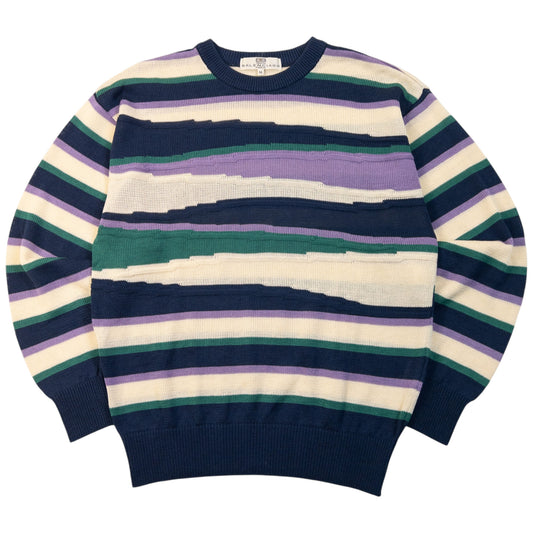 Vintage 90s Balenciaga Sports Striped Knit Jumper Size S