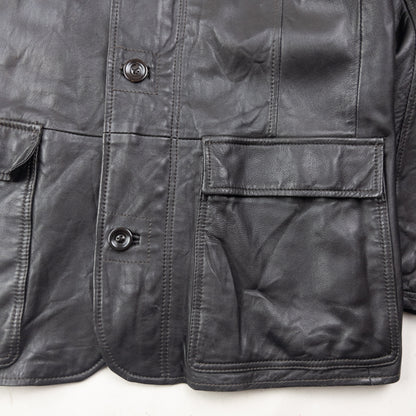 Vintage 2000s Armani Jeans Zip Up Leather Jacket Size L