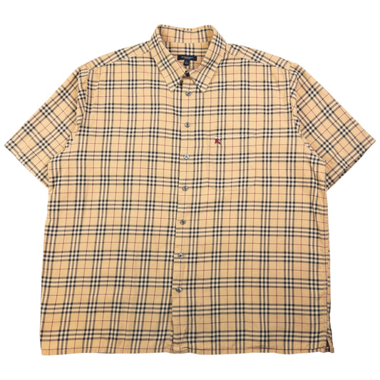 Vintage Burberry Nova Check Short Sleeve Button Up Shirt Size XL