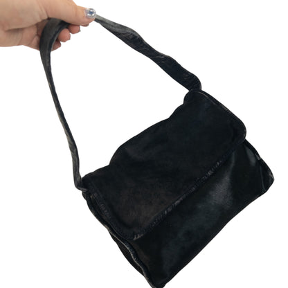 Vintage 90s Giorgio Armani Fur Velour Shoulder Bag