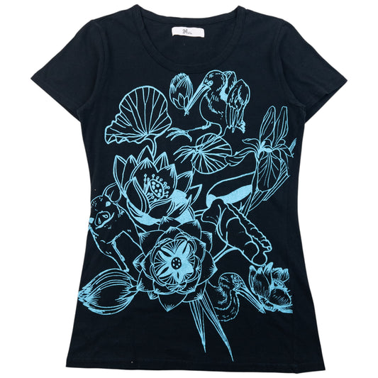 Vintage 2000s Issey Miyake 24 Floral Graphic T Shirt Womens Size S