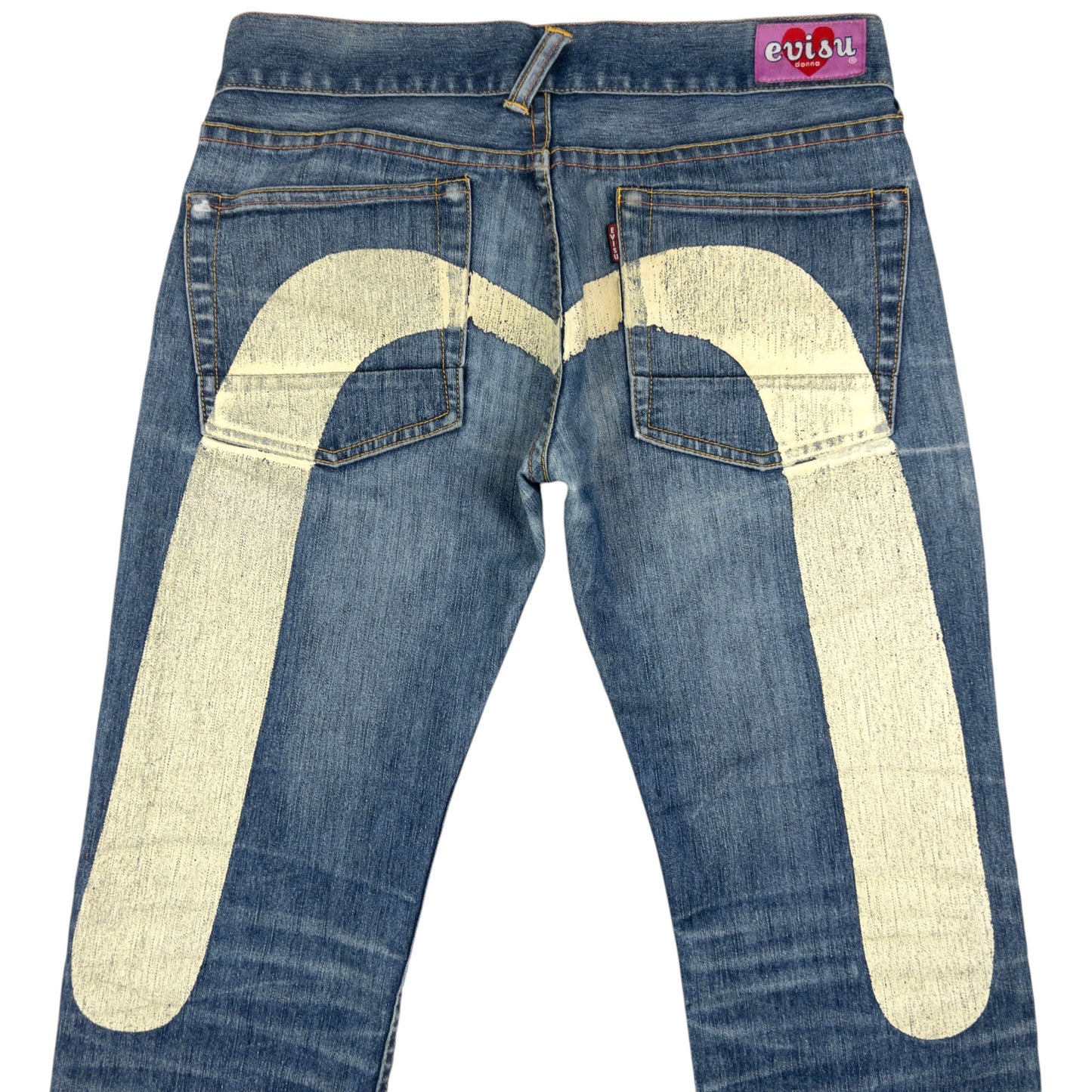 Vintage Evisu Donna Painted Daicock Denim Jeans Womens Size W29