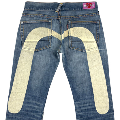 Vintage Evisu Donna Painted Daicock Denim Jeans Womens Size W29