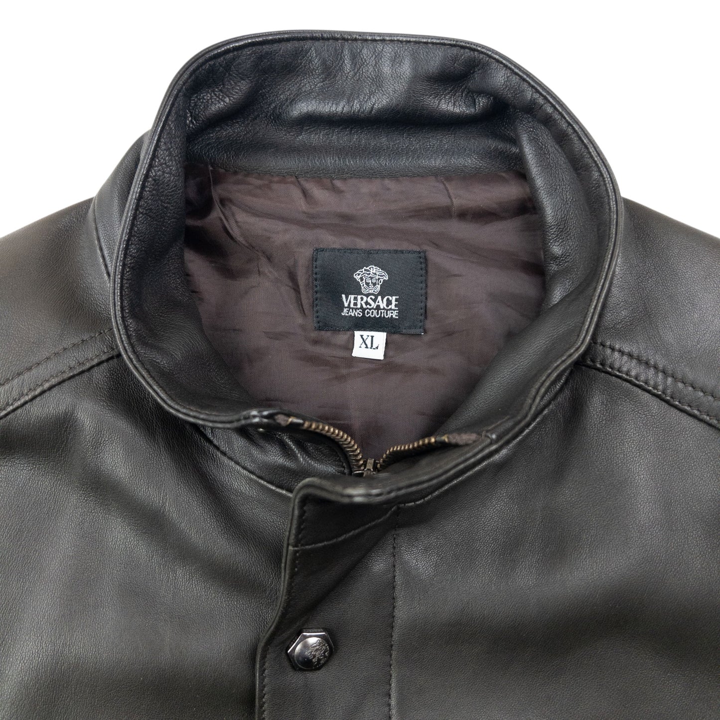Vintage 2000s Versace Jeans Couture Leather Cargo Jacket Size M