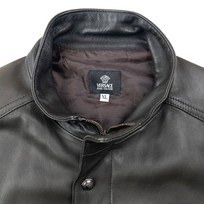 Vintage 2000s Versace Jeans Couture Leather Cargo Jacket Size M