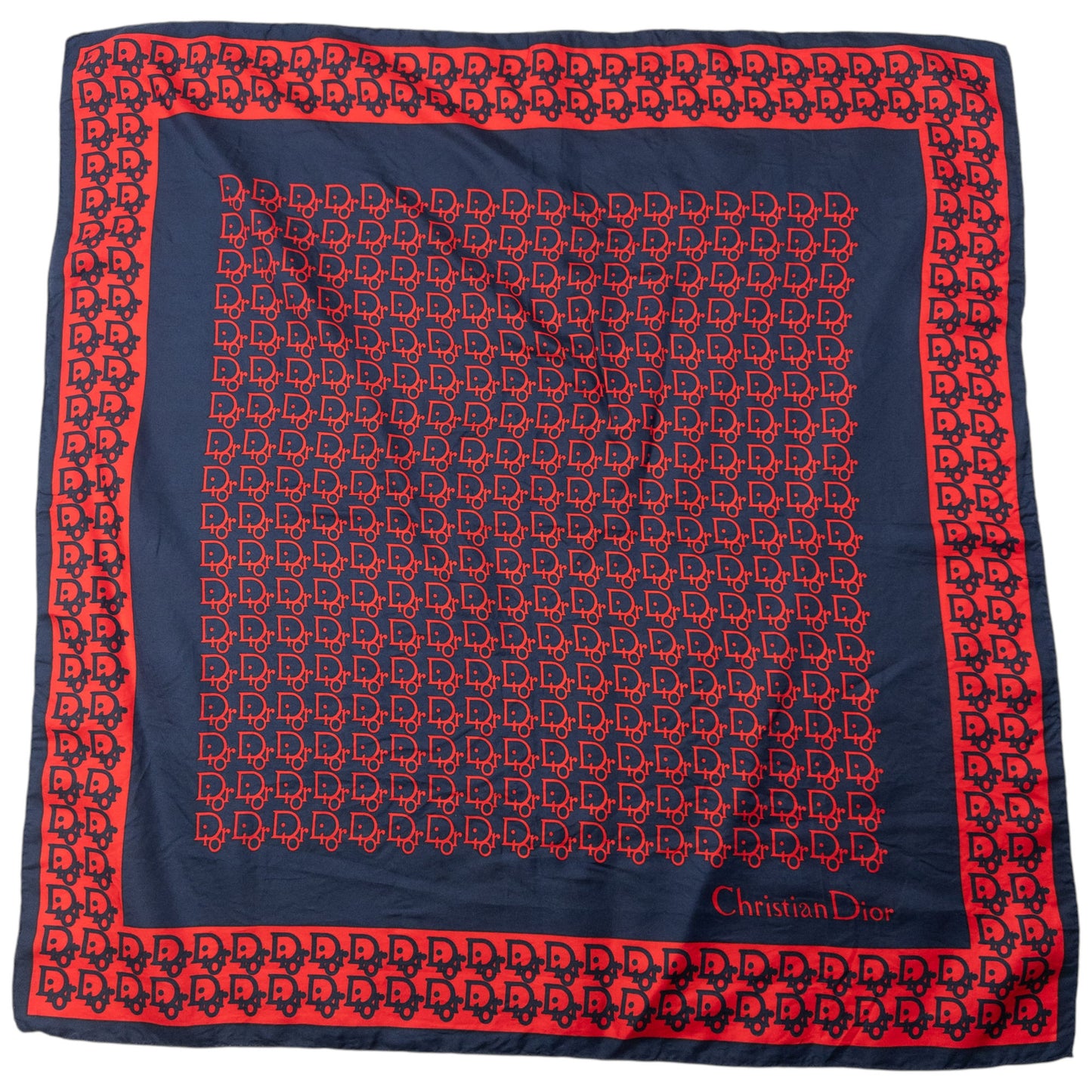 Vintage 80s Dior Monogram Silk Scarf