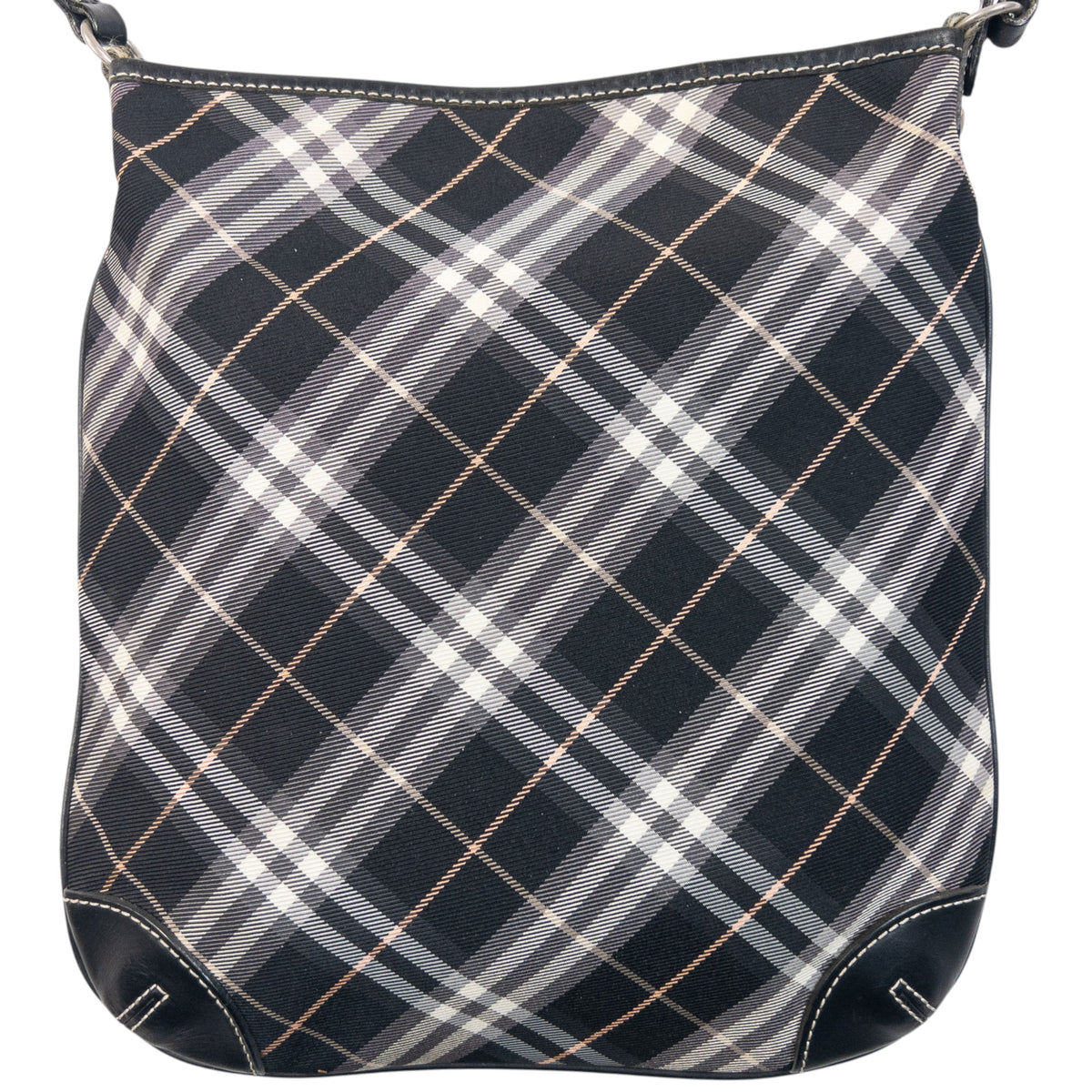 Vintage 2000s Burberry Blue Label Nova Check Crossbody Bag in black