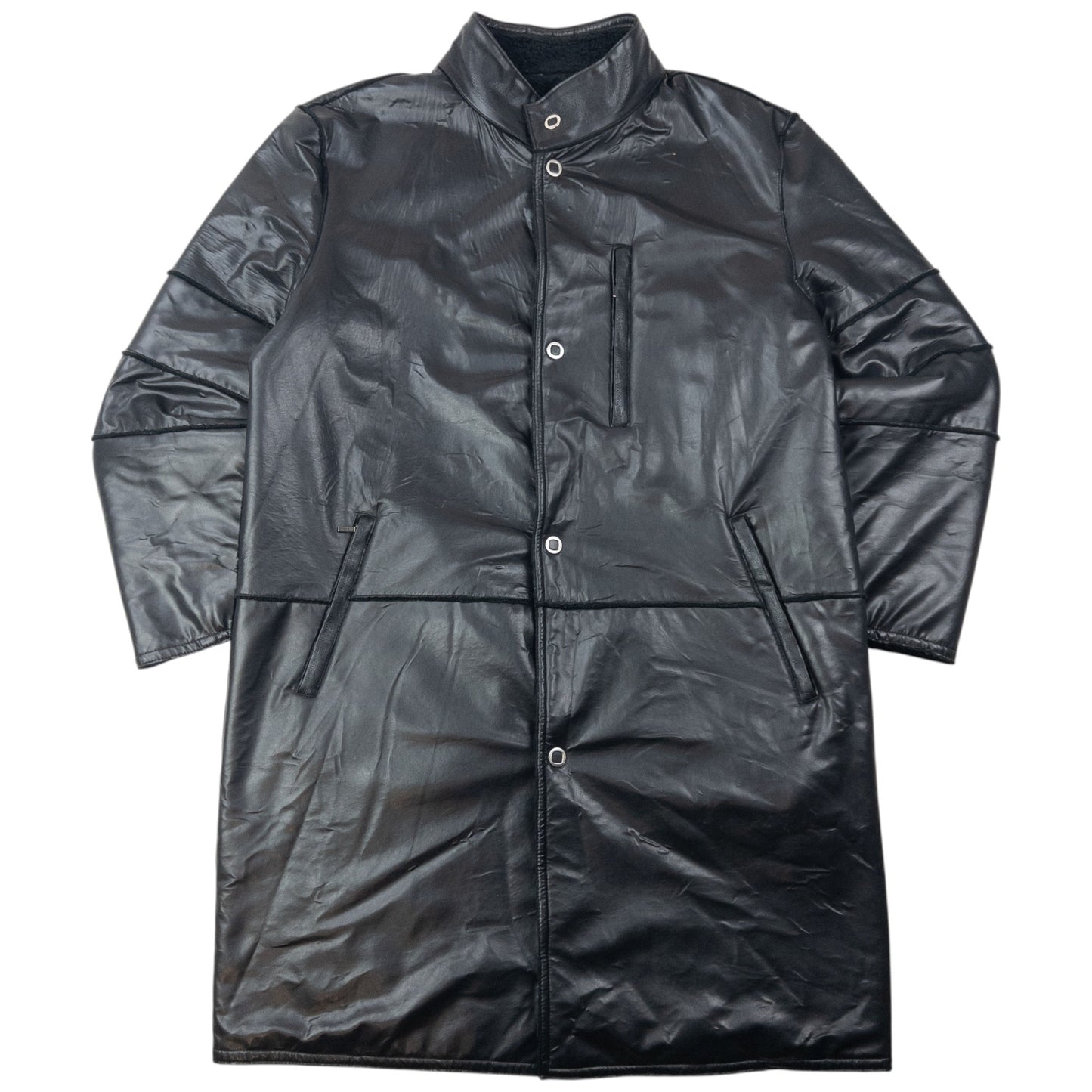 Vintage 2000s Versace Classic Fleece Lined Leather Jacket Size XL