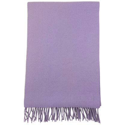 Vintage Burberry Embroidered Crest Lambswool Tassel Scarf