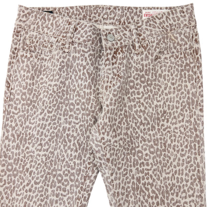 Vintage Evisu Double Gull Leopard Print Japanese Denim Jeans Size W30