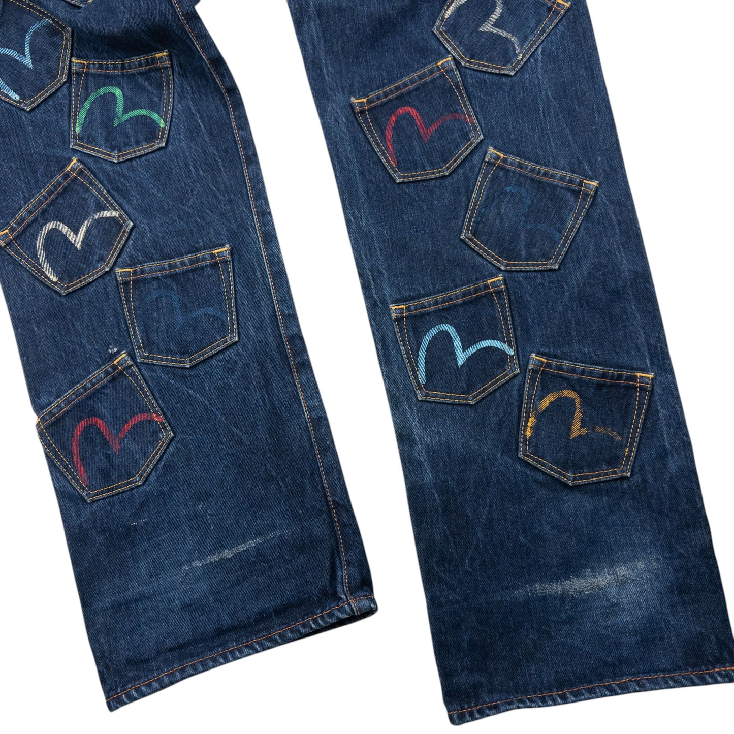 Vintage Evisu Multi Pocket Gull Japanese Denim Jeans Size W32