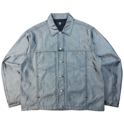 Vintage 2000s Marithe + Francois Girbaud Metallic Denim Jacket Size XL