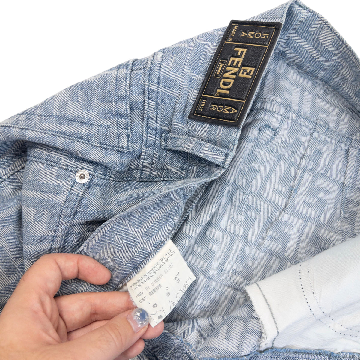 Vintage 2000s Fendi Monogram Denim Jeans Womens Size W27
