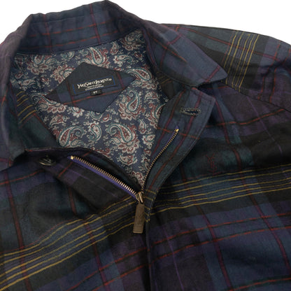 Vintage 80s YSL Yves Saint Laurent Checkered Harrington Jacket Size M