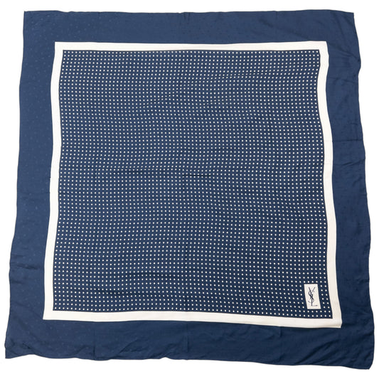 Vintage 80s YSL Yves Saint Laurent Polka Dot Silk Scarf
