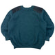 Vintage 90s Burberry Suede Patch Wool Jumper Size L