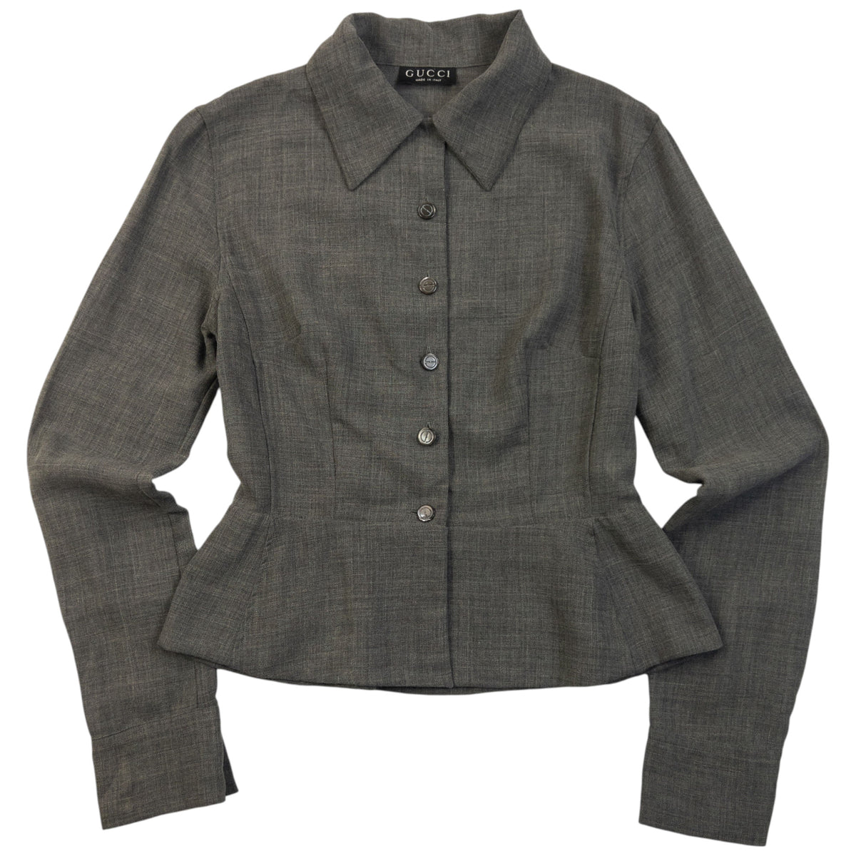 Vintage 90s Gucci By Tom Ford Button Up Wool Blouse Womens Size M