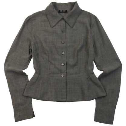 Vintage 90s Gucci By Tom Ford Button Up Wool Blouse Womens Size M
