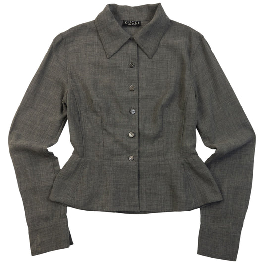 Vintage 90s Gucci By Tom Ford Button Up Wool Blouse Womens Size M