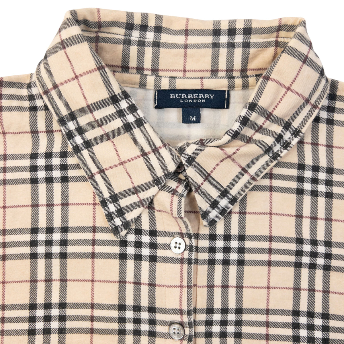 Vintage 2000s Burberry Nova Check Polo Shirt in beige (cotton 8% lycra), photo 3