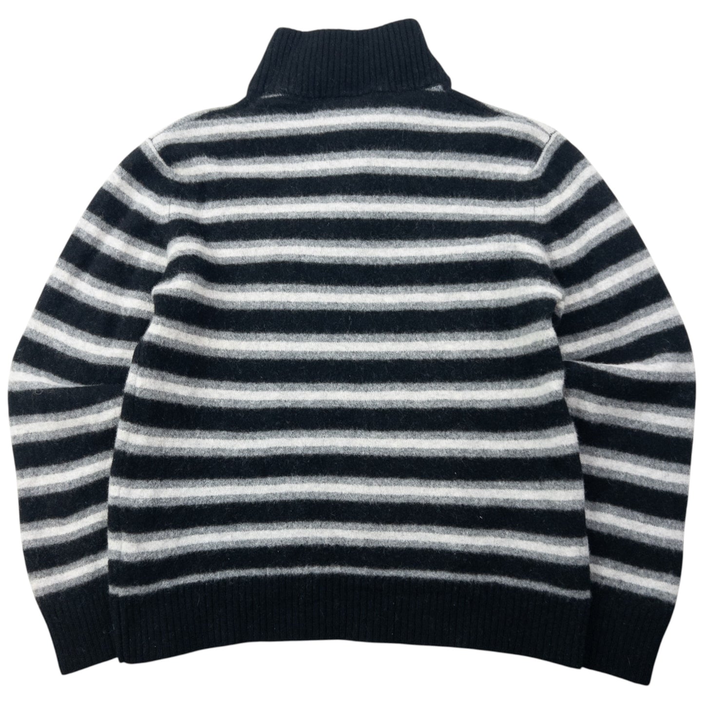 Vintage 2000s Burberry Q Zip Striped Wool Jumper Womens Size XS
