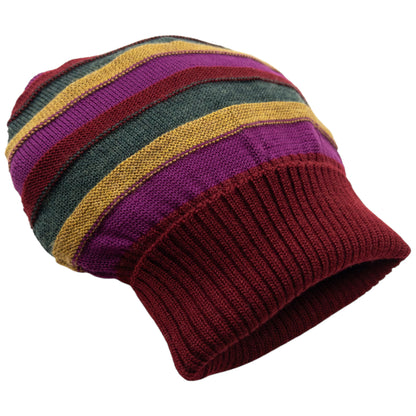 Vintage 2000s Issey Miyake MEN Striped Wool Beanie Hat