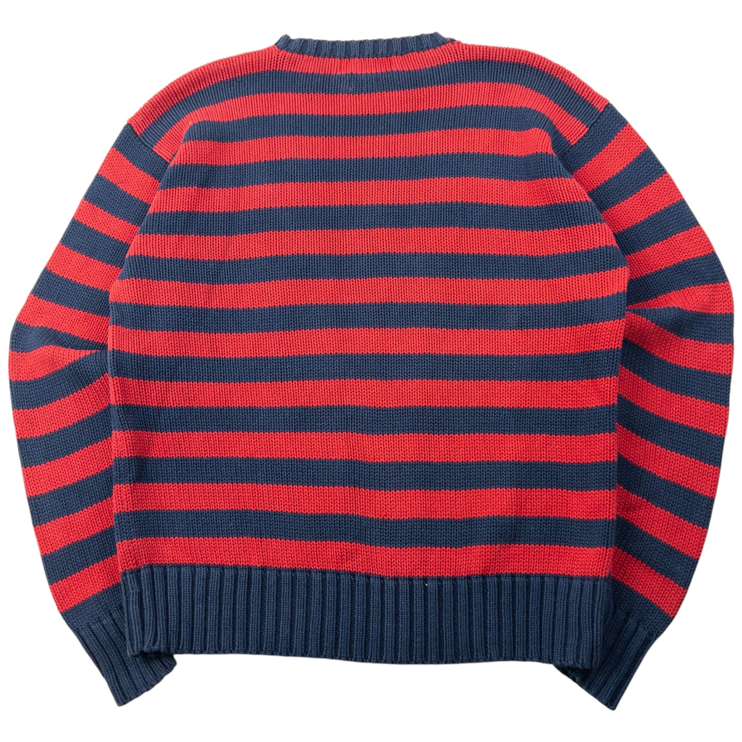 Vintage 90s Polo Ralph Lauren Crest Striped Knit Jumper Size M