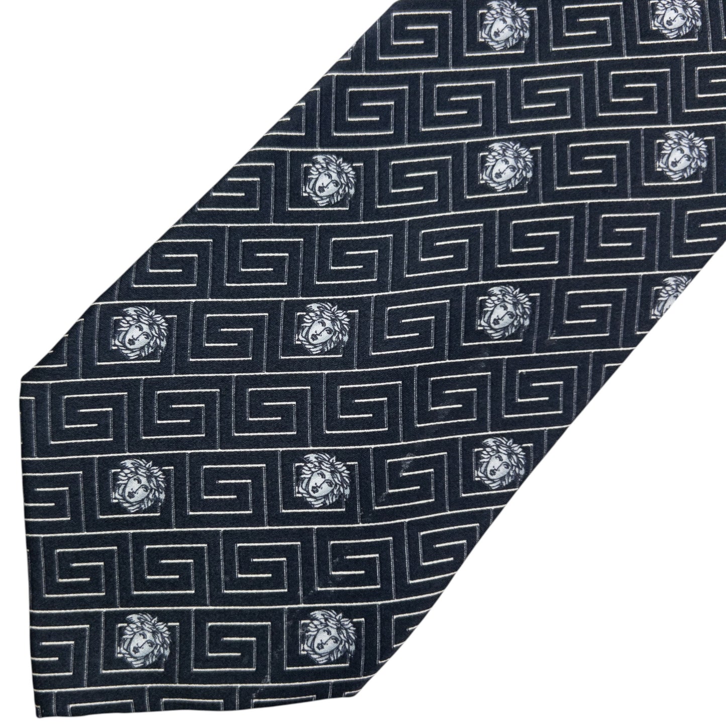 Vintage 90s Gianni Versace Medusa Monogram Silk Tie