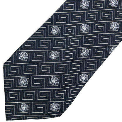 Vintage 90s Gianni Versace Medusa Monogram Silk Tie