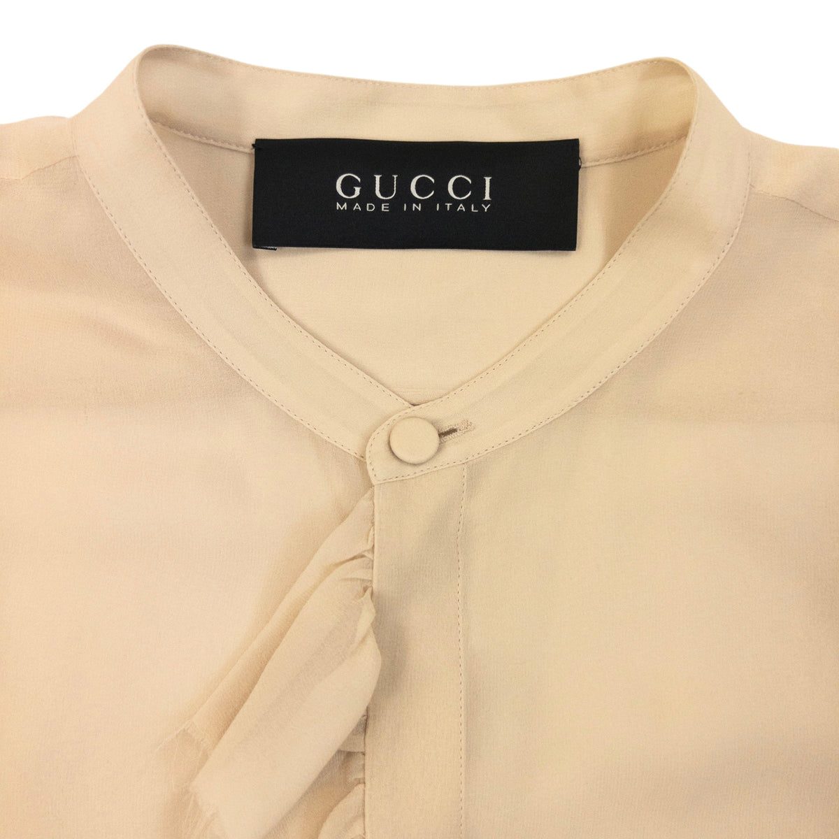 Vintage 2000s Gucci Sheer Silk Button Up Blouse Womens Size L
