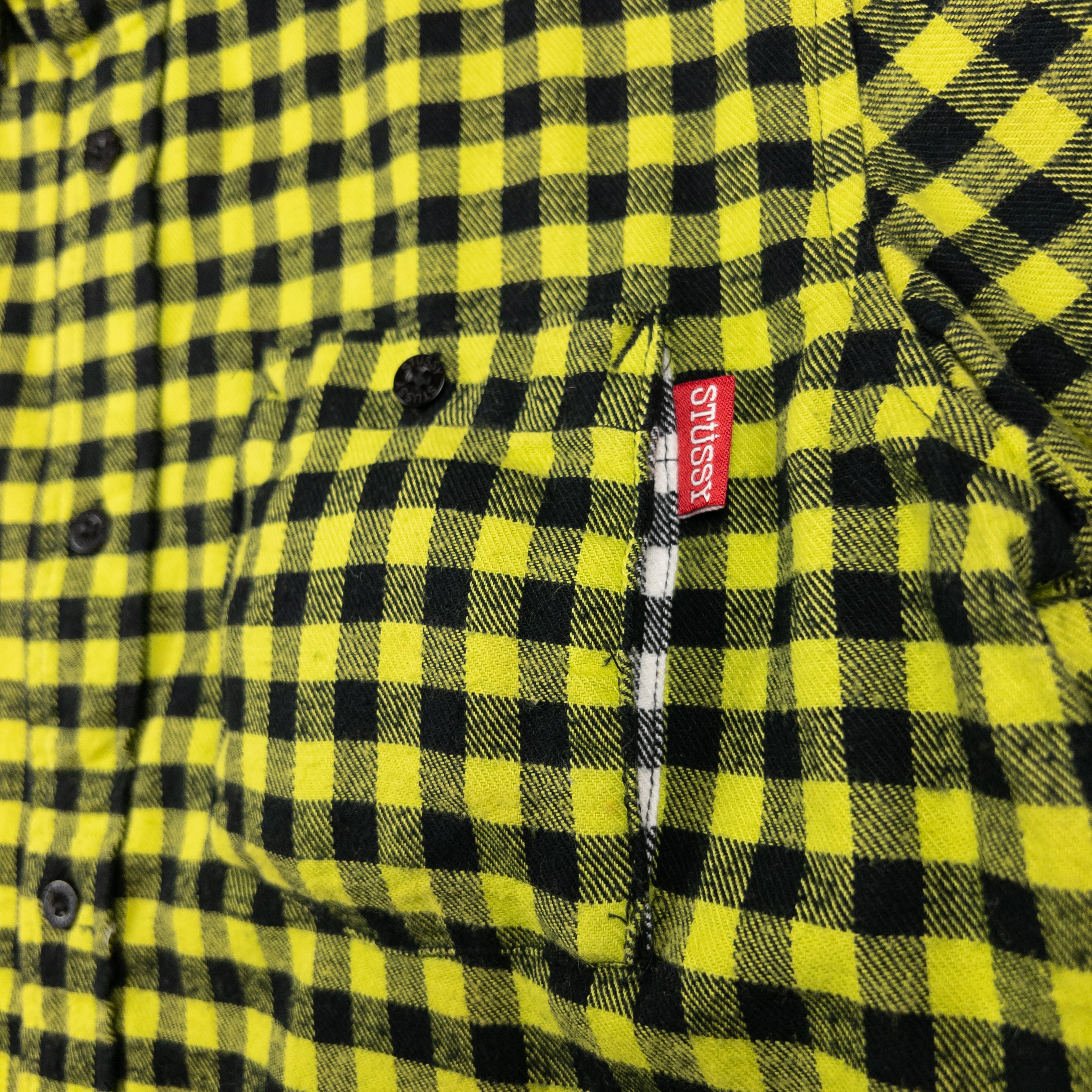 Vintage Stussy Checkered Long Sleeve Button Up Shirt Size M