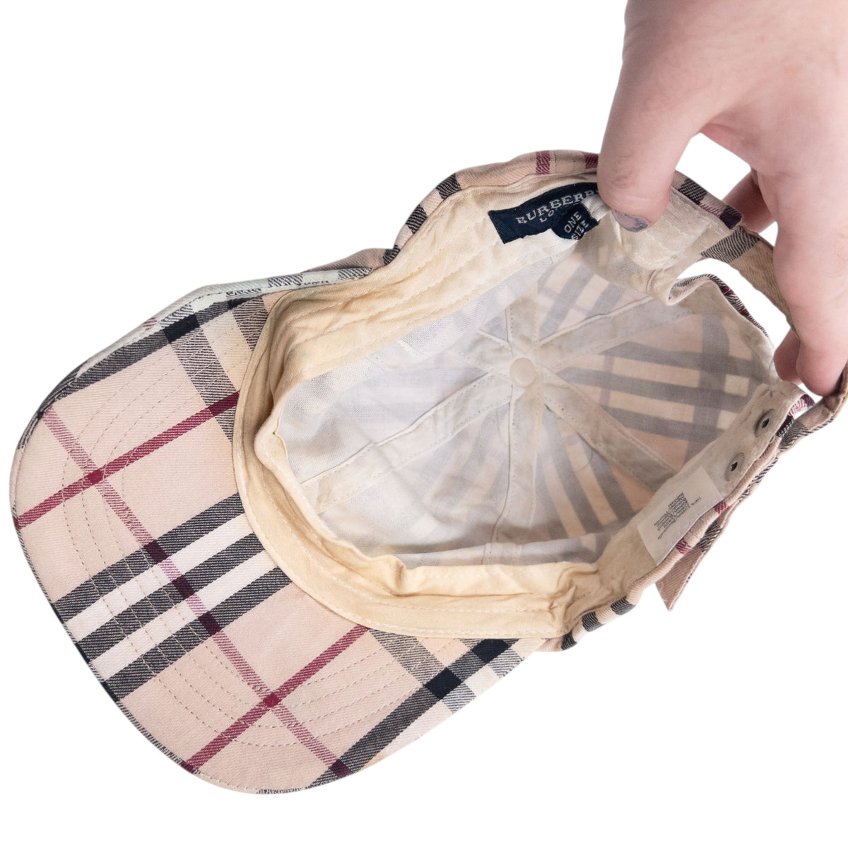 Vintage 2000s Burberry Nova Check Hat in beige (cotton), photo 5