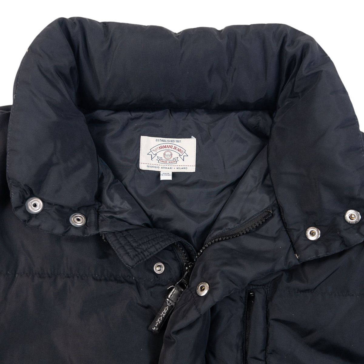 Vintage 90s Armani Jeans Zip Up Puffer Jacket Womens Size S