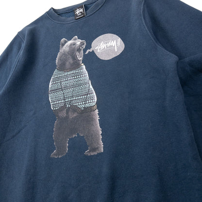 Stussy Bear Graphic Sweatshirt Size S