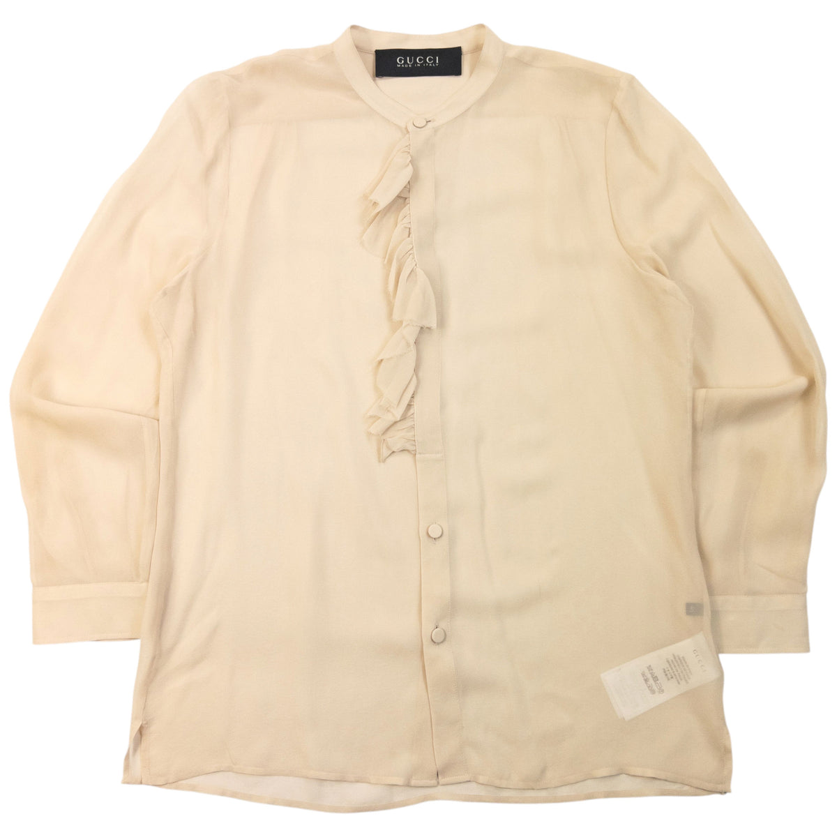 Vintage 2000s Gucci Sheer Silk Button Up Blouse Womens Size L