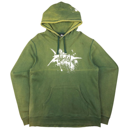 Vintage Stussy Paint Splat Graphic Hoodie Size M