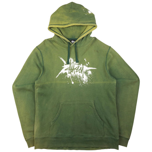 Vintage Stussy Paint Splat Graphic Hoodie Size M
