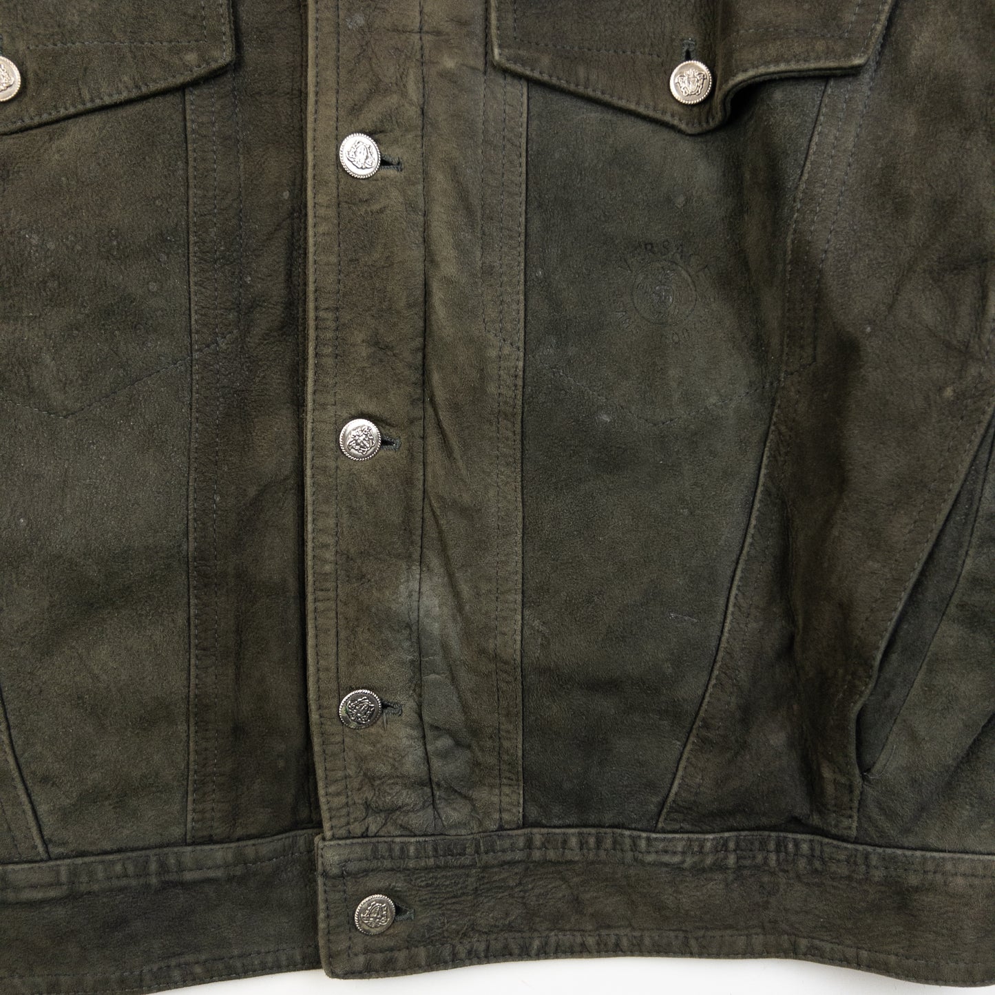 Vintage 2000s Versace Jeans Couture Button Up Suede Jacket Size XL